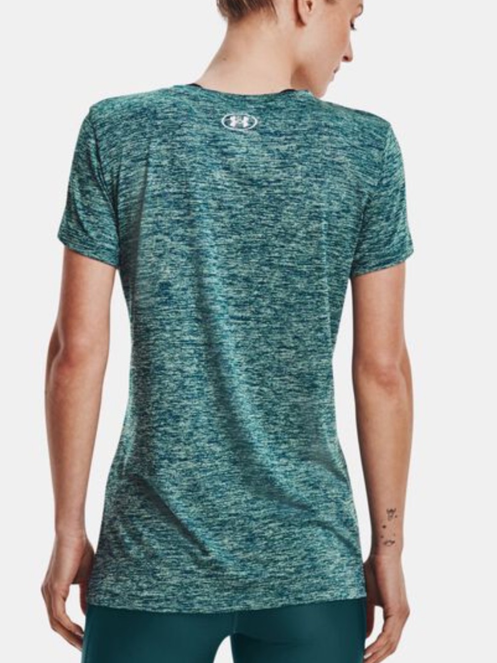 Under Armour Women's Teal Blue Heathered Short Sleeve Performance Tee